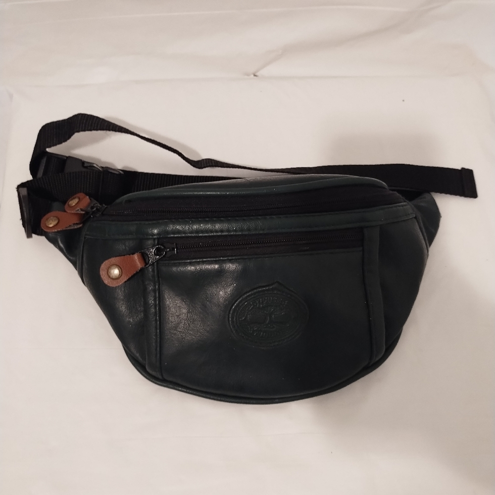 VINTAGE CYPRESS WOODS FAUX LEATHER FANNY PACK UNISEX/ DARK GREEN